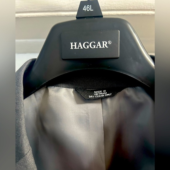 Haggar, tailored fit, travel Performance Stria Suit Jacket, dark Heather gray - Picture 2 of 8